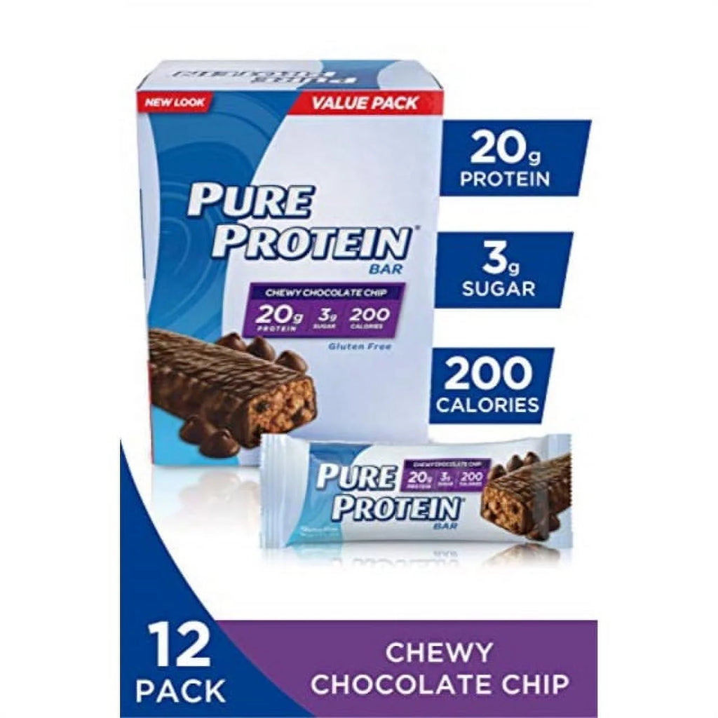 Chewy Chocolate Chip Protein Bars, 1.76oz, 12 Pack D634