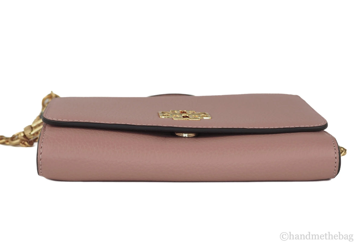 Pink Pebbled Leather Chain Crossbody Bag E523183