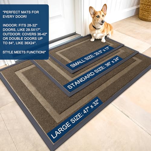 Black 36x24 Natural Rubber Front Door Mat H849