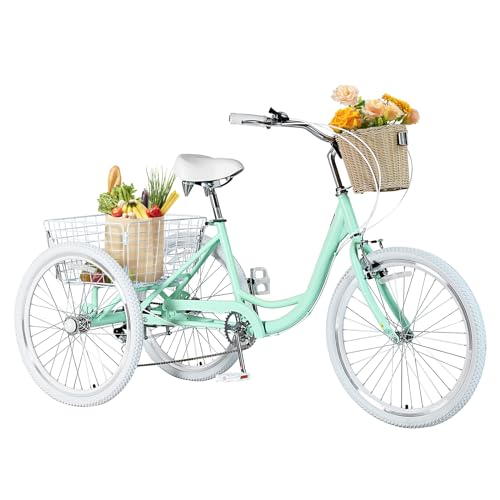 7 Speed 20/24/26 inch Three-Wheeled Bicycle with Basket J959