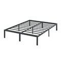 18 Inch Tall Heavy Duty Steel Slat Bed Frame Full Black D895