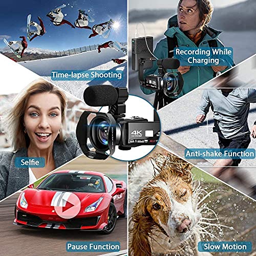 4K 48MP Camcorder with 3" Touch Screen, 2 Batteries, 32GB Card Z65056