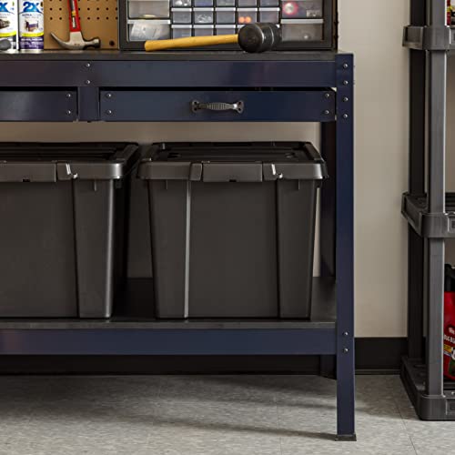 5 Gallon Lockable Storage Bins with Lids, 6 Pack - Black A9768