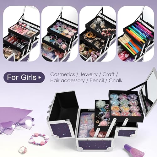 Unicorn Makeup Case with Trays & Mirror O7915