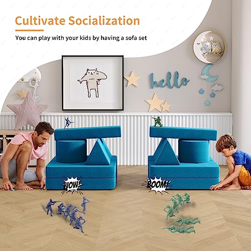 13PCS Modular Kids Play Couch (Blueberry, L) I4581