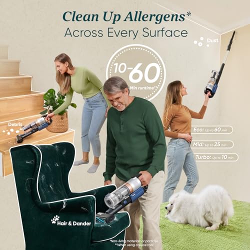 Cordless Stick Vacuum Cleaner with Tangle-Resistant Design, Up to 50 Minutes Z56899