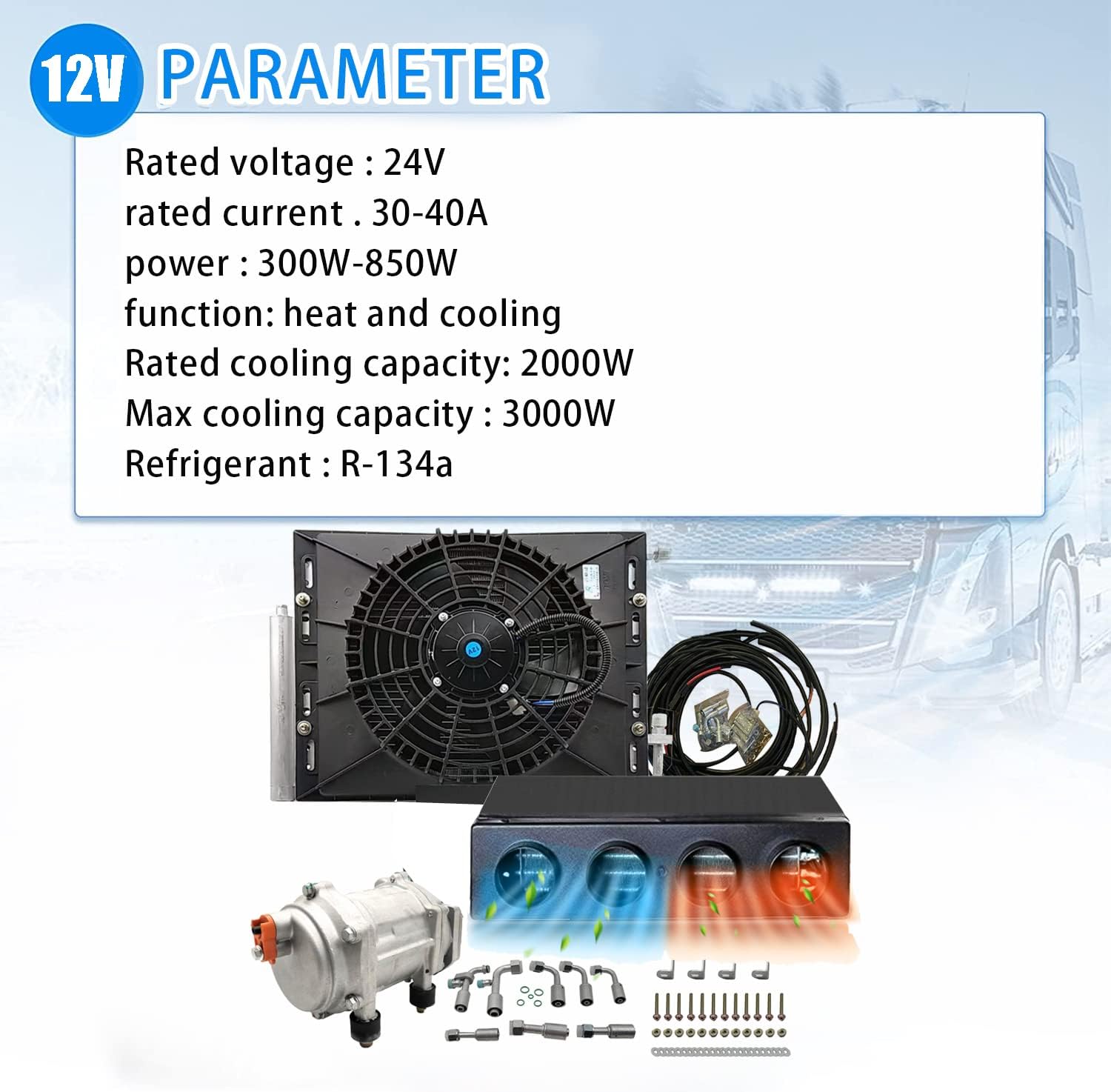 12V DC Under Dash Car Air Conditioner N553273