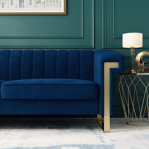 Blue Velvet 3 Seat Couch Sofa O151953