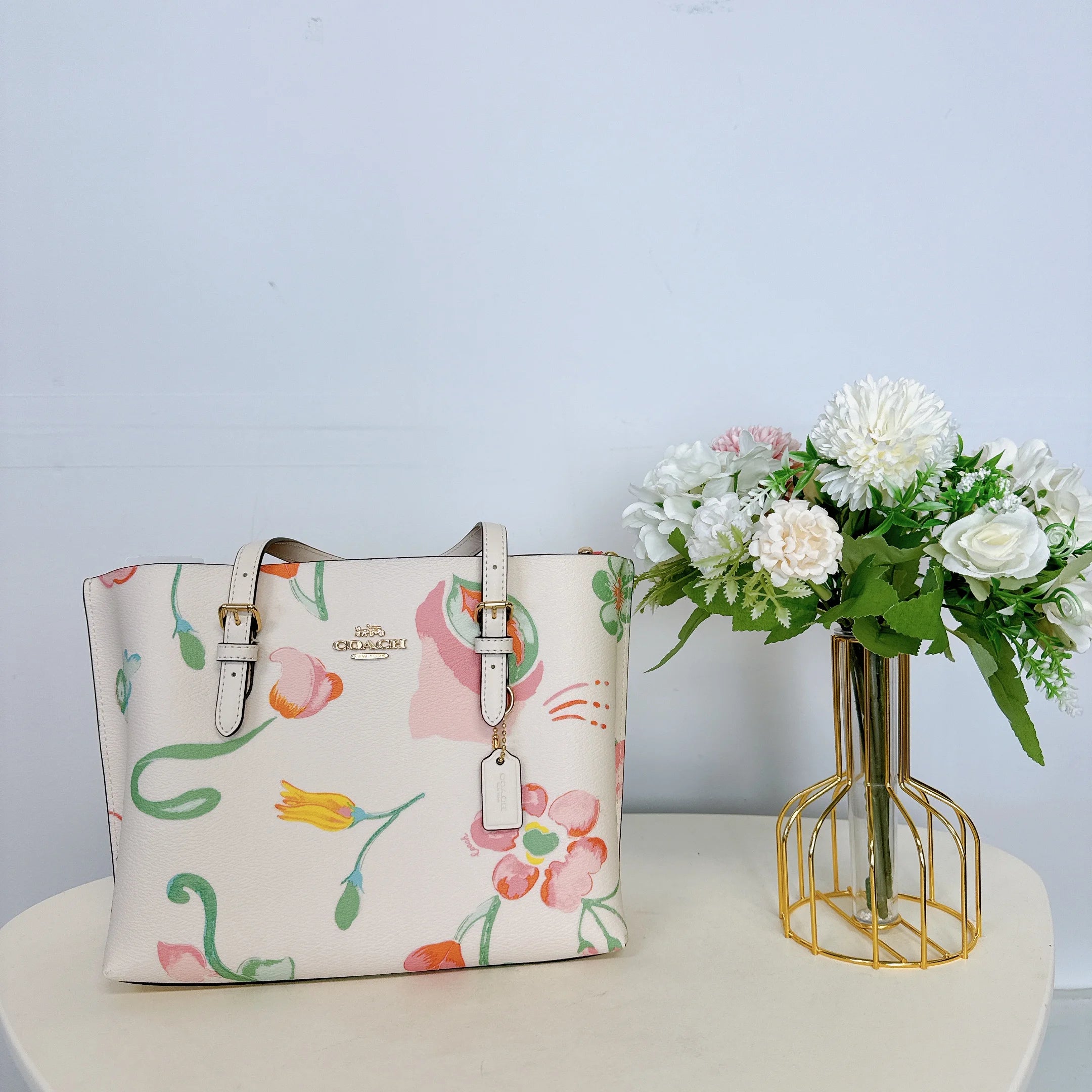 Chalk Multi Floral Print Tote N62850