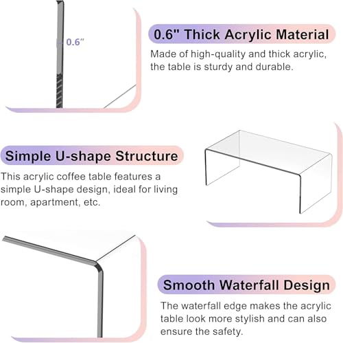 Acrylic Clear Rectangle Coffee Table F372811