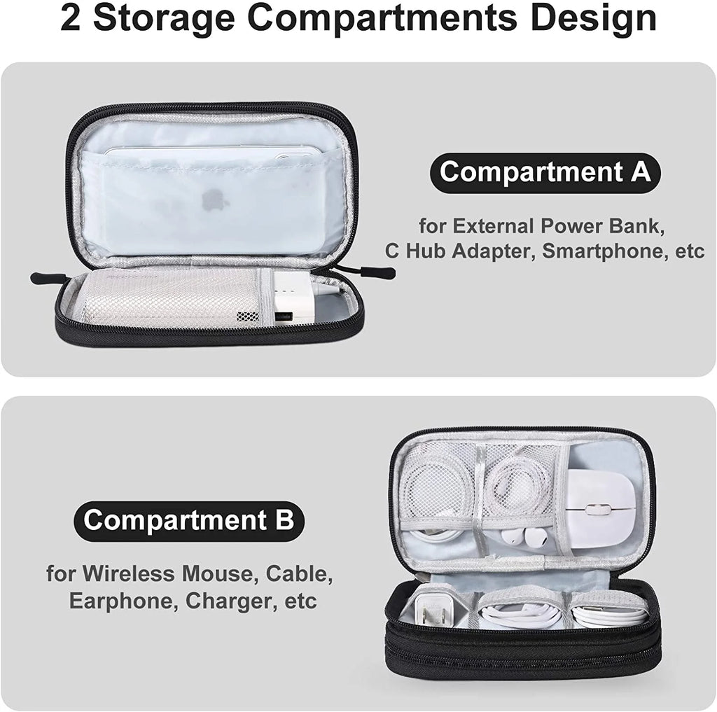Compact Light Grey Travel Electronics Organizer Bag Y9743