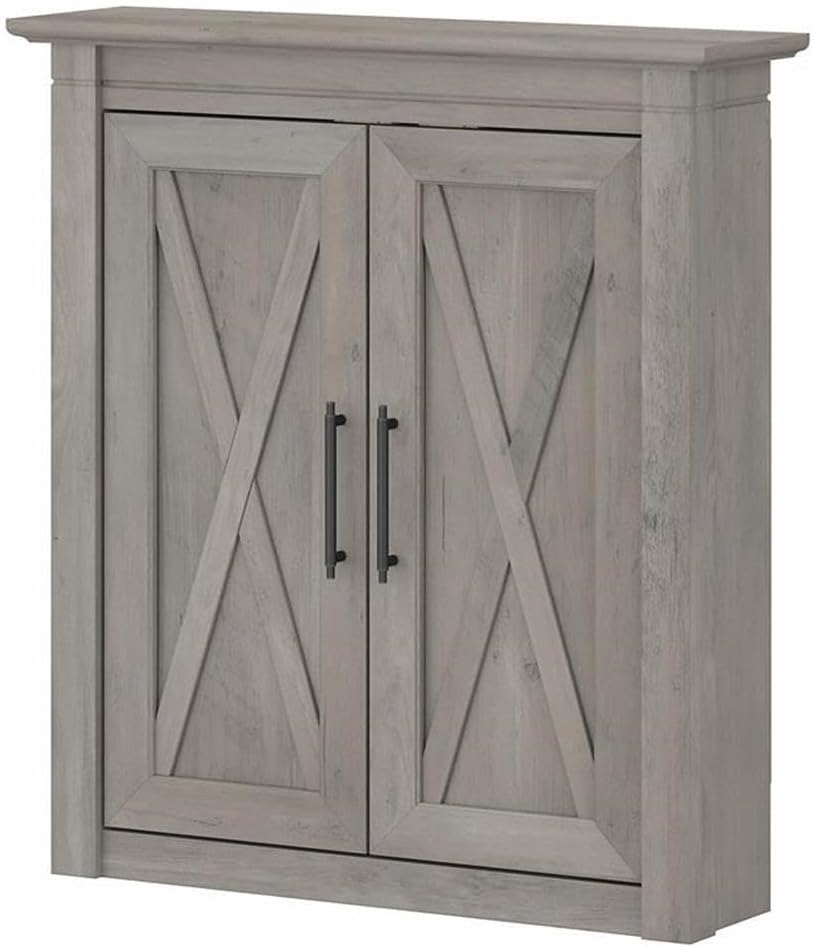 Engineered Wood Bathroom Wall Cabinet in Driftwood Gray N7091