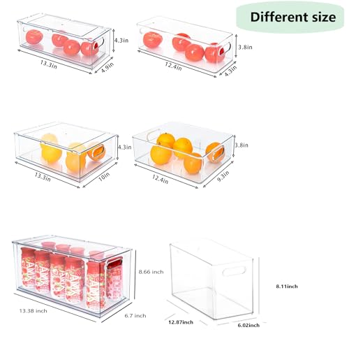 4pack Stackable Refrigerator Organizer Bins with Pull-Out Drawer S706