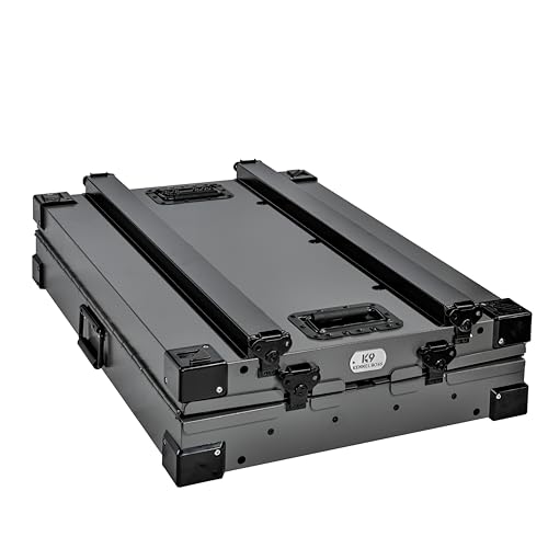 Medium Black Aluminum Dog Crate W4010
