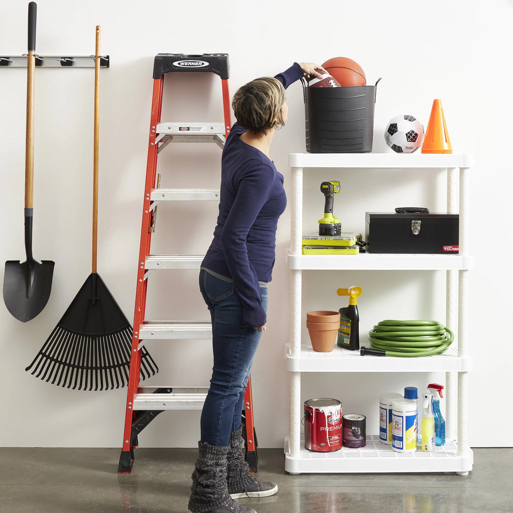 White 4 Shelf Adjustable Height Storage Unit (2 Pack) N86692