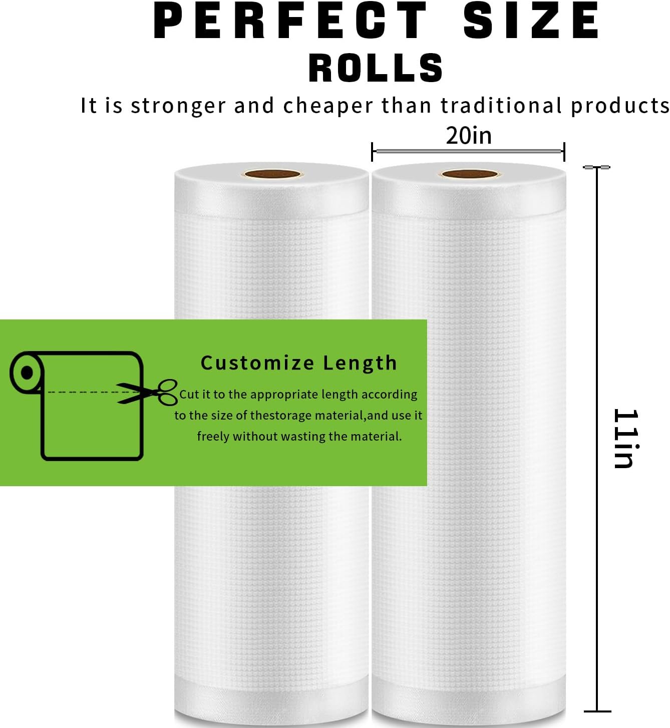 11"x20' Rolls 2 Pack Vacuum Sealer Bags G83572