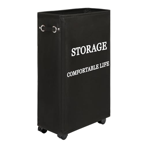 Beige 50L Collapsible Rolling Laundry Hamper N97587