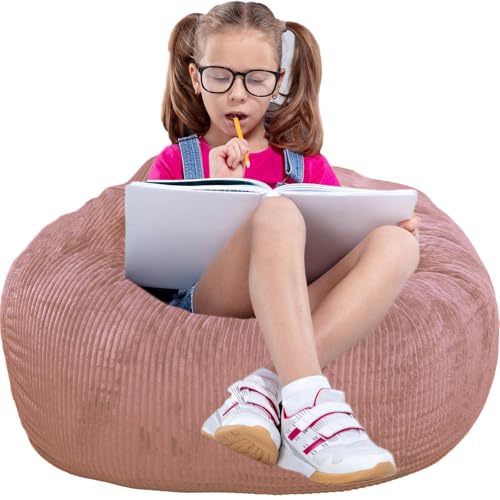 3Ft Faux Fur Memory Foam Bean Bag Chair Blue T9285