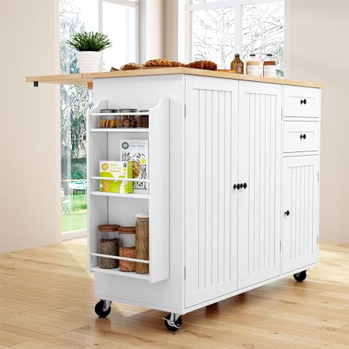 Kitchen Island with Storage on Wheels E2314