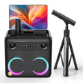 Smart Karaoke Machine with Lyrics Display, 32GB, 2 Wireless Mics, 300W Peak Power, 4 DJ Lights B568