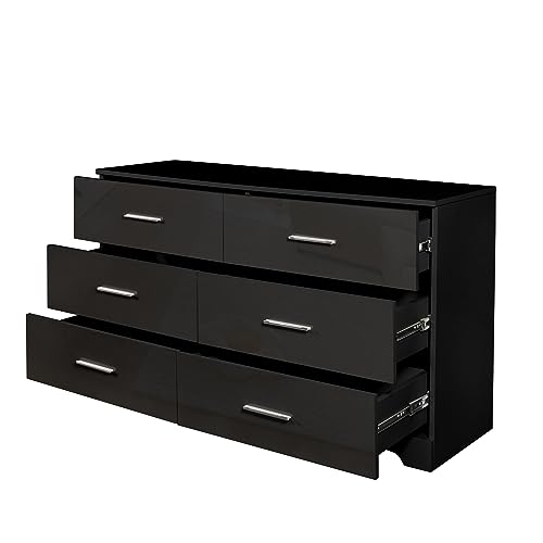 Black 8 Drawer Wood Dresser Q559