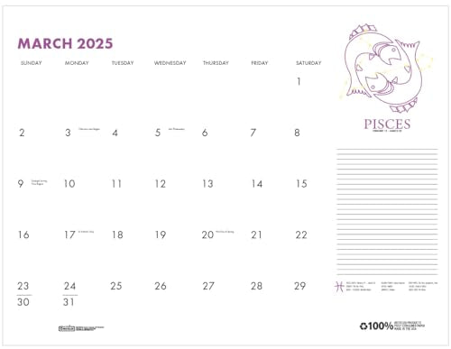 18.5 x 13 Inches Monthly Desk Pad Calendar Q60090