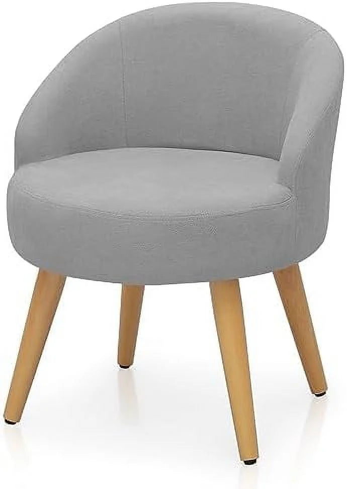 Grey Velvet Accent Chair with Wood Legs K895346