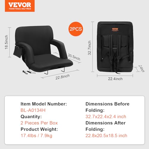 Wide Folding Padded Stadium Seat with Back Support N55277