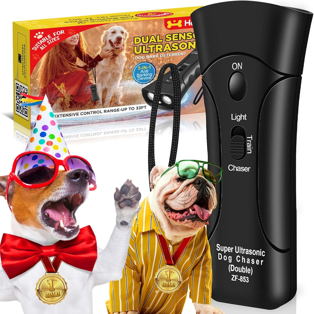 Ultrasonic Dog Bark Deterrent with 3 Modes and LED Light L7580