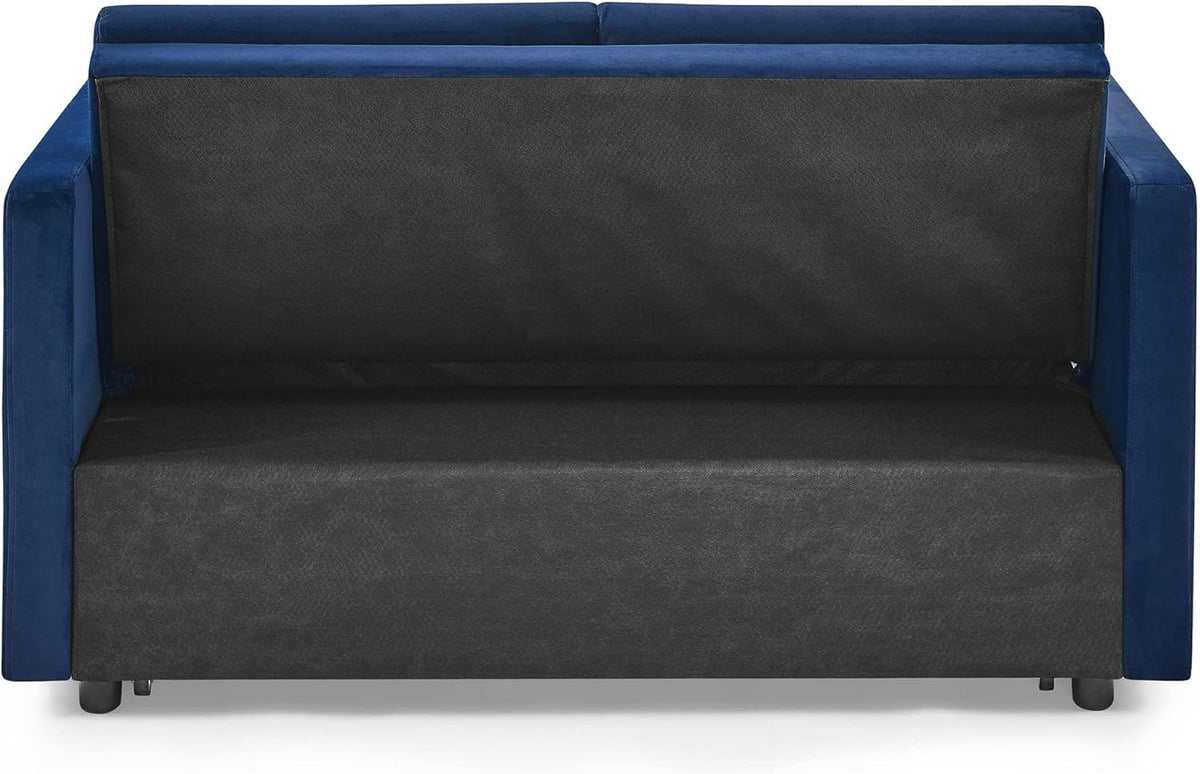 Blue Velvet 2 Seater Convertible Sofa Bed R35322