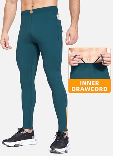 Men's Thermal Fleece Running Tights with Zipper Pockets T71131
