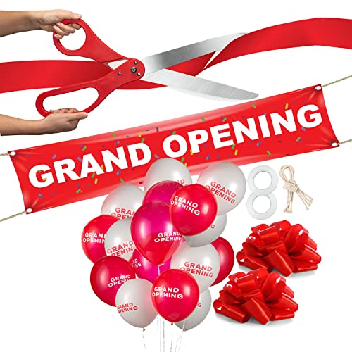 25" Giant Scissors with Gold Satin Ribbon, Banner, Bows, Balloons X183075