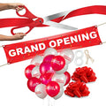 25" Giant Scissors with Gold Satin Ribbon, Banner, Bows, Balloons X183075