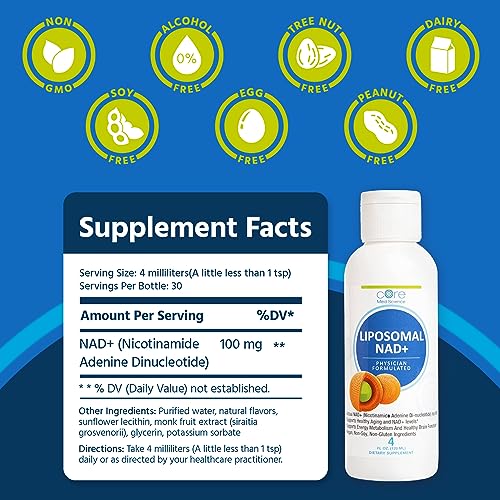 Liposomal NAD Supplement Liquid, 4 Fl Oz V205