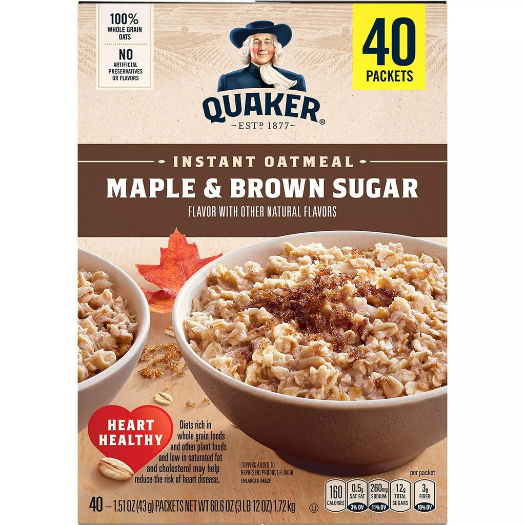 Maple & Brown Sugar Instant Oatmeal, 1.51 Ounce (Pack of 40) F967