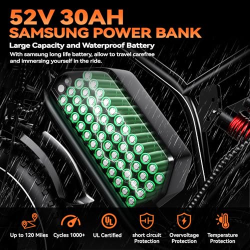 2000W Electric Bike with 48V Battery 20"x4.0" Fat Tires Q540643