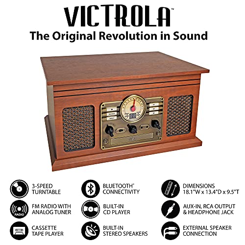 6-in-1 Bluetooth Record Player with Built-in Speakers U92370