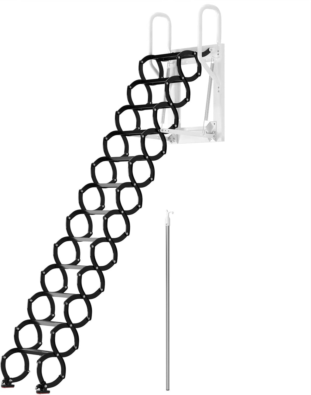 Black Wall Mounted Folding Attic Stairs R153523