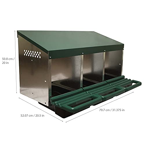 3 Compartment Roll Out Nesting Box for Chickens with Lid Cover E665