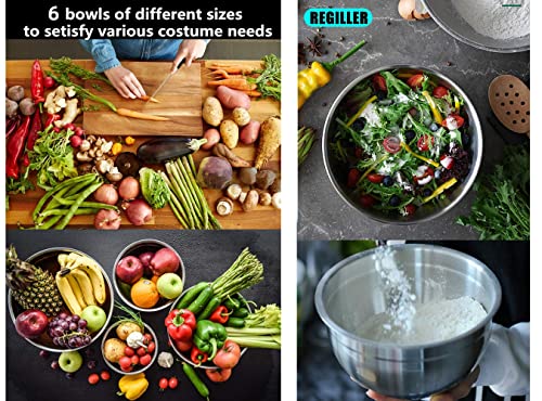 6 Piece Stainless Steel Mixing Bowls with Airtight Lids P383