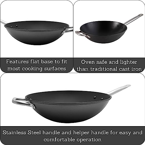 Light Cast Iron Wok 14" Black H6256
