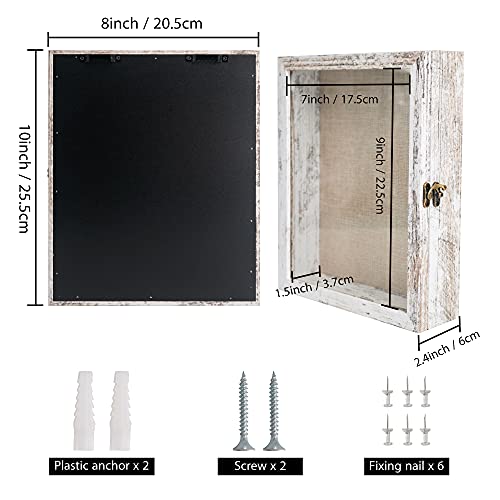 11x14 Shadow Box Frame with Linen Back, Real Glass Door, Rustic Black T118820