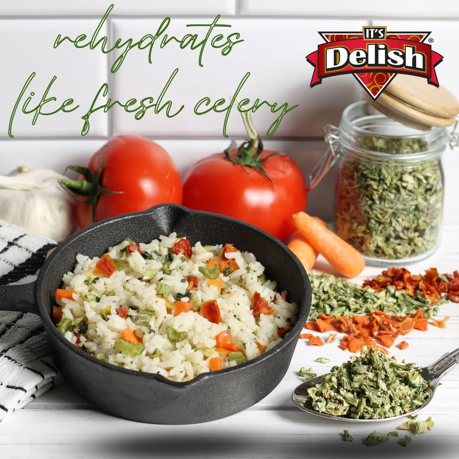Dried Celery Flakes, 1 Lb (16 Oz) Bulk Bag, Dehydrated Chopped Crosscut Celery Stalk & Leaf D30612