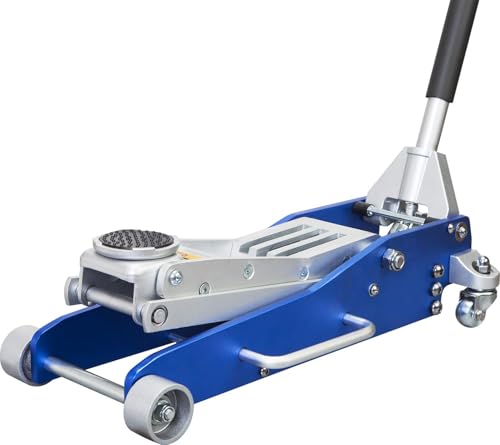 1.5 Ton Aluminum and Steel Hydraulic Low Profile Floor Jack with Dual Piston Quick Lift Pump, 3,000 lb Capacity K39966