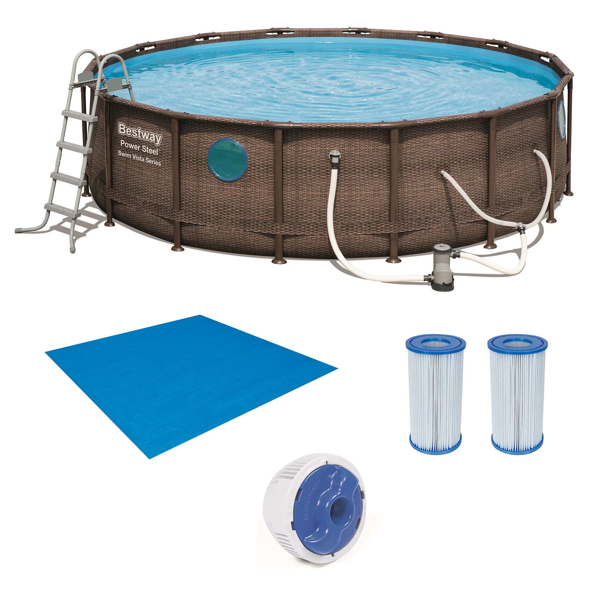 16ft x 48in Power Steel Swim Vista Pool Set R6518
