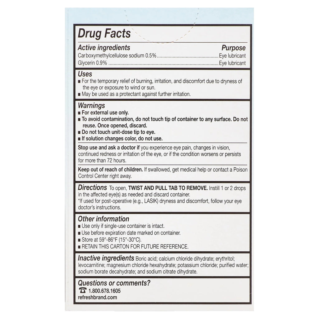 60 Count 0.4 ml Lubricant Eye Drops S87227