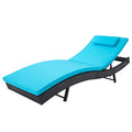 Outdoor Reclining PE Rattan Steel Frame Chaise Lounge Chairs Set of 2 K682