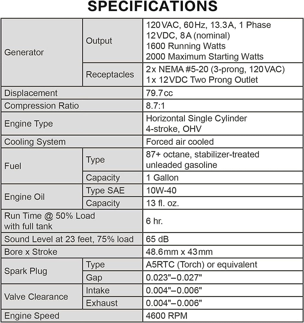 Portable Inverter Generator 2000 Watt Gas Powered I6760