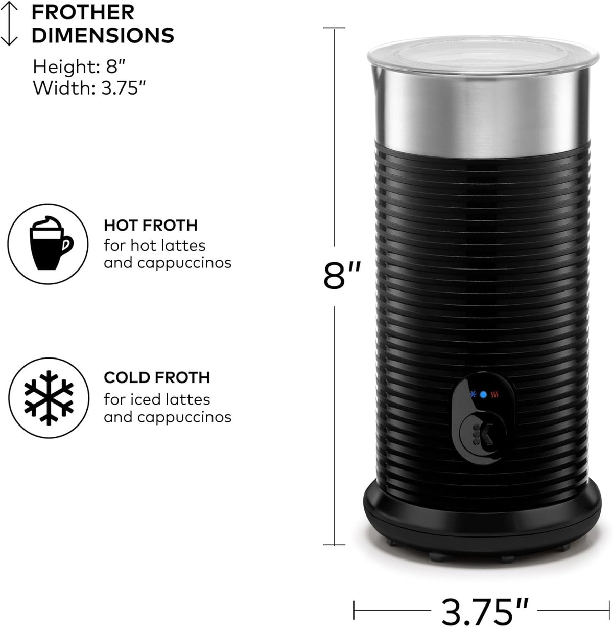 Black Single Serve Coffee Maker and Frother H178