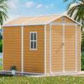 8x6 Feet Resin Storage Shed with Floor, Dove Grey F449